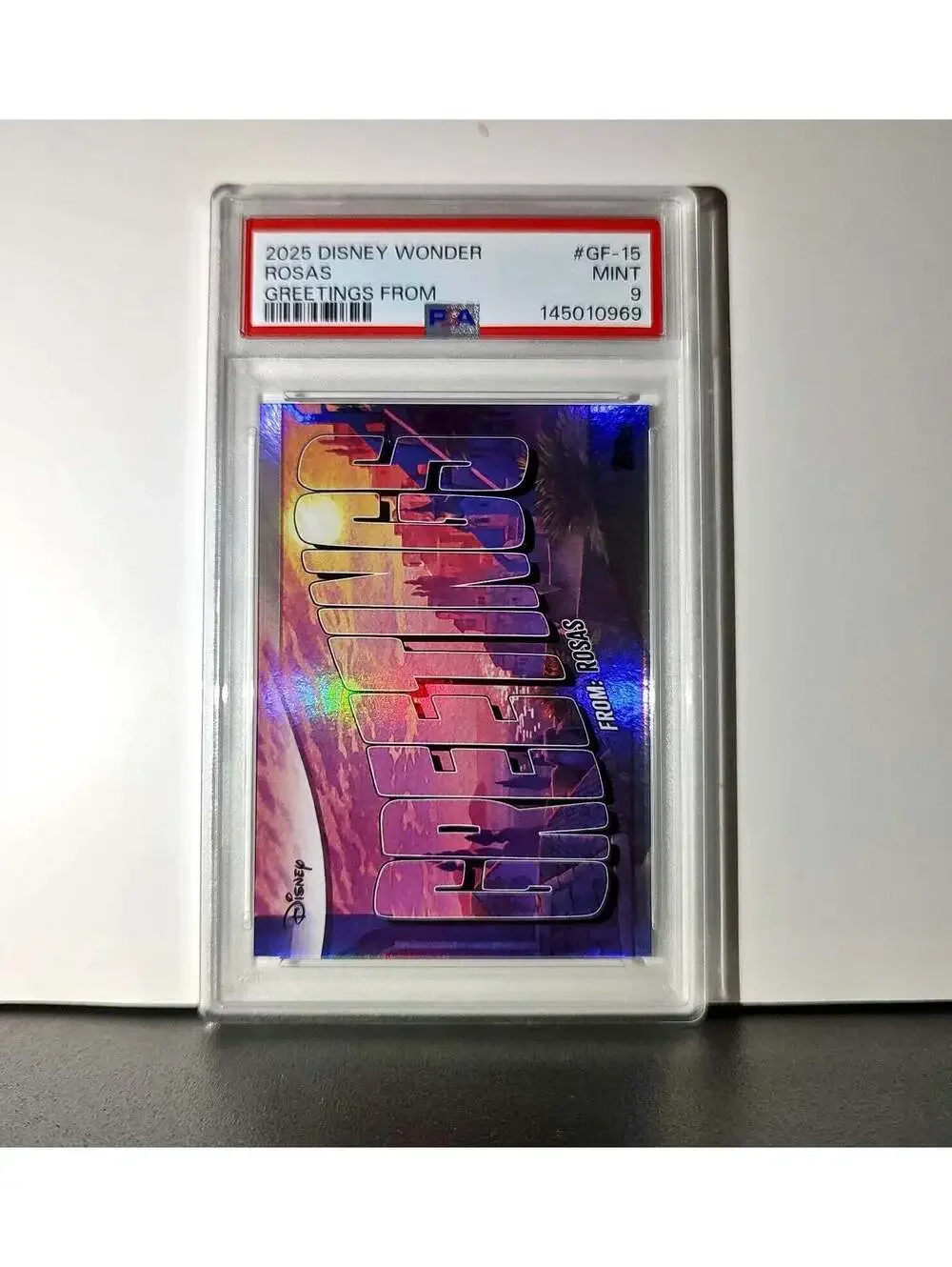 Rosas 2025 Topps Disney Wonder #GF-15 Greetings From Card Wish PSA 9